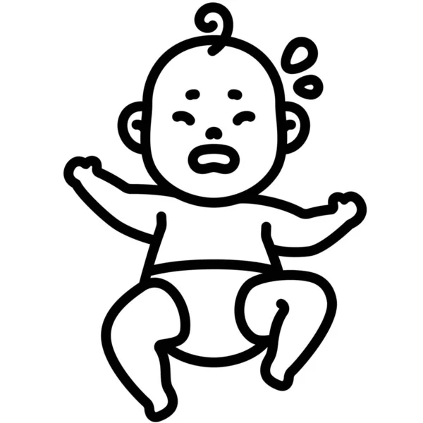 Baby Kid Cry Icon — Stock Vector