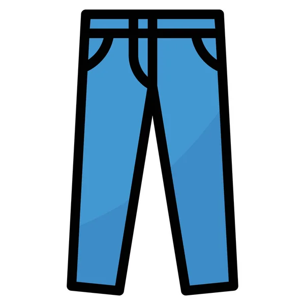 Clothing Jeans Pant Icon Filled Outline Style — Stock Vector