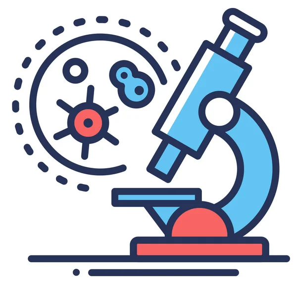 Ícone Microscópio Laboratório Bactérias Estilo Esboço Preenchido —  Vetores de Stock