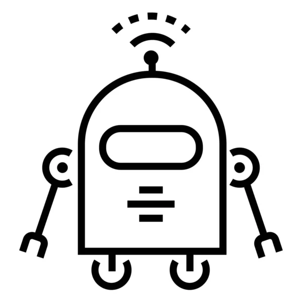 Jövő Gép Robot Ikon Körvonalazott Stílusban — Stock Vector