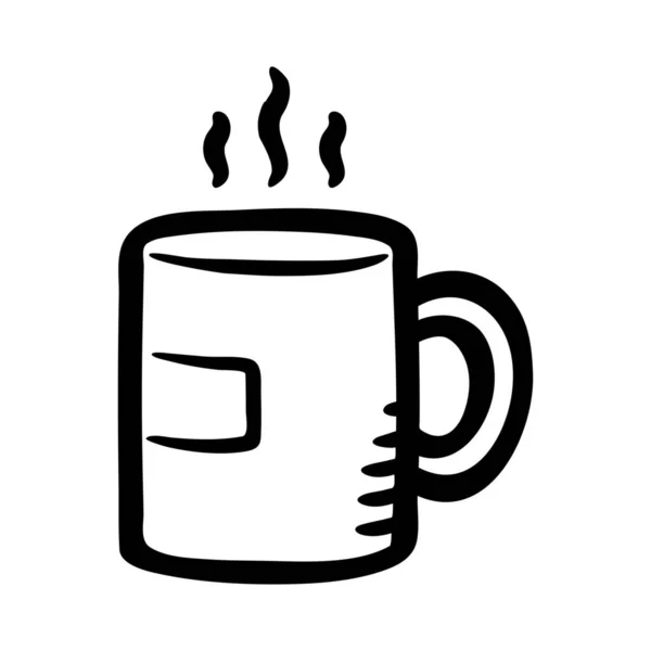 Ποτό Καφέ Φλιτζάνι Καφέ Εικονίδιο Στο Χέρι Στυλ — Διανυσματικό Αρχείο