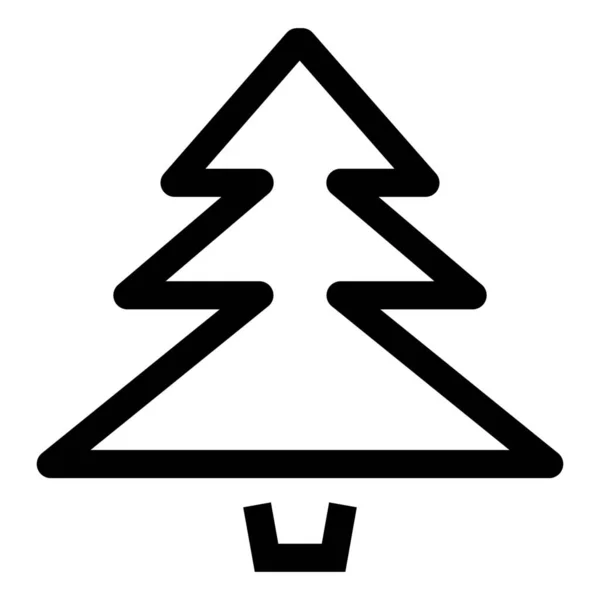 Karácsonyfa Fenyő Erdő Ikon Vázlatos Stílusban — Stock Vector