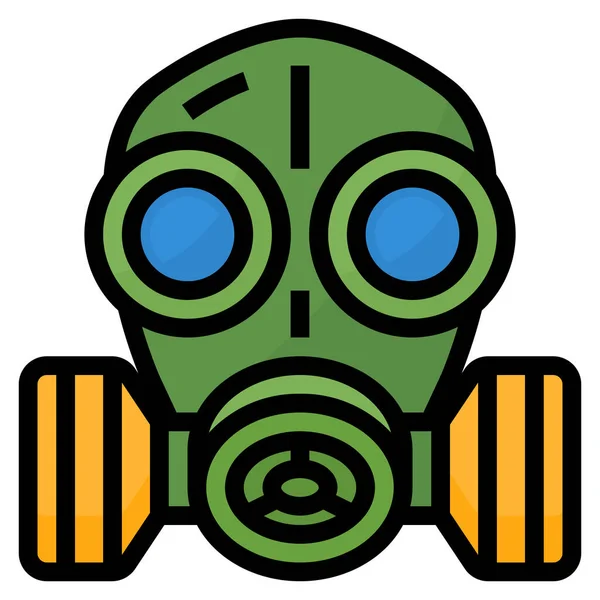 Máscara Gas Proteger Icono Estilo Contorno Lleno — Archivo Imágenes Vectoriales