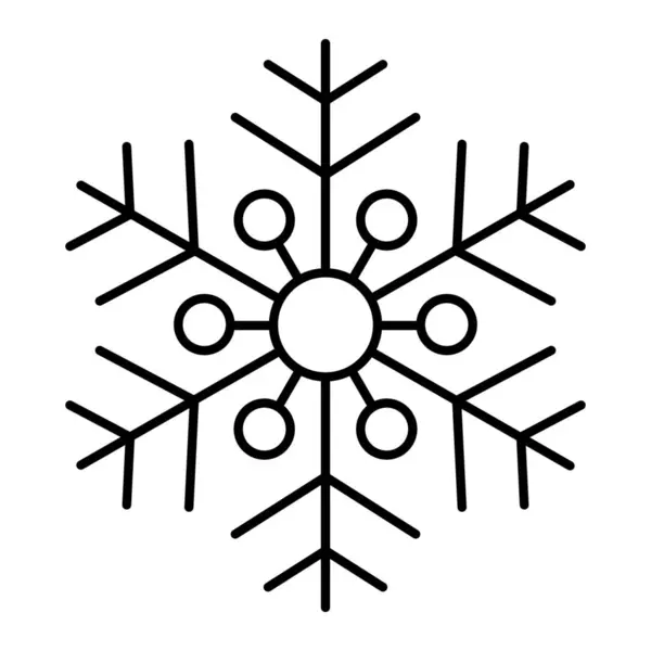 Boże Narodzenie Dekoracja Boże Narodzenie Płatki Śniegu Ikona Stylu Zarysu — Wektor stockowy