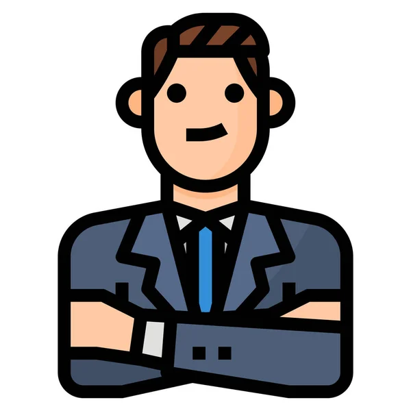 Avatar Business Man Icon — Stock Vector