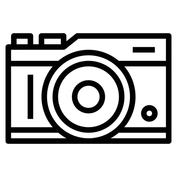 Camera Spiegelloos Foto Pictogram Outline Stijl — Stockvector