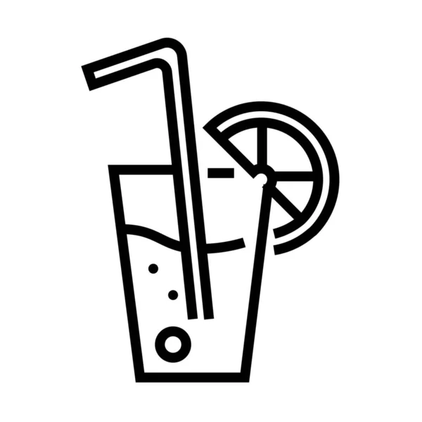 Getränk Cocktail Zitronen Symbol Outline Stil — Stockvektor