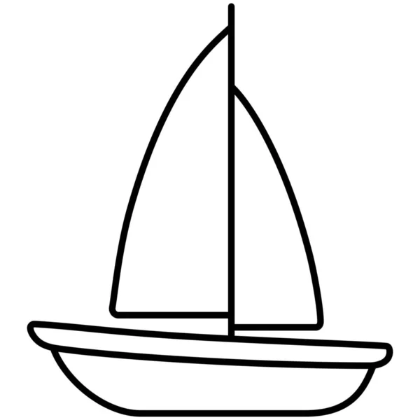 Barco Ícone Navio Vela Estilo Esboço — Vetor de Stock