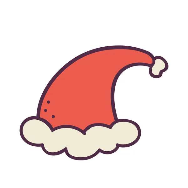 Χριστουγεννιάτικο Καπέλο Διακόσμηση Εικονίδιο Γεμιστό Περίγραμμα Στυλ — Διανυσματικό Αρχείο