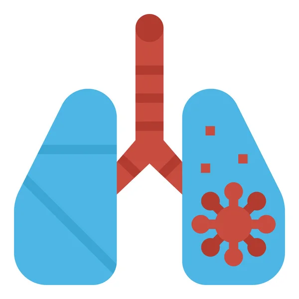 Covid Los Pulmones Icono Hospitales Categoría Atención Médica — Vector de stock