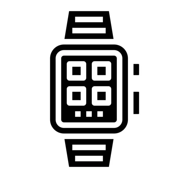 Accesorios App Smartwatch Icono Estilo Sólido — Archivo Imágenes Vectoriales