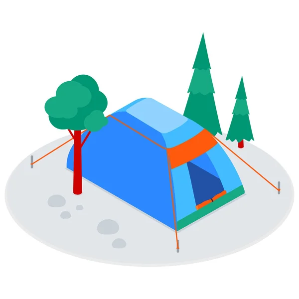 Tente Forêt Camping Icône — Image vectorielle