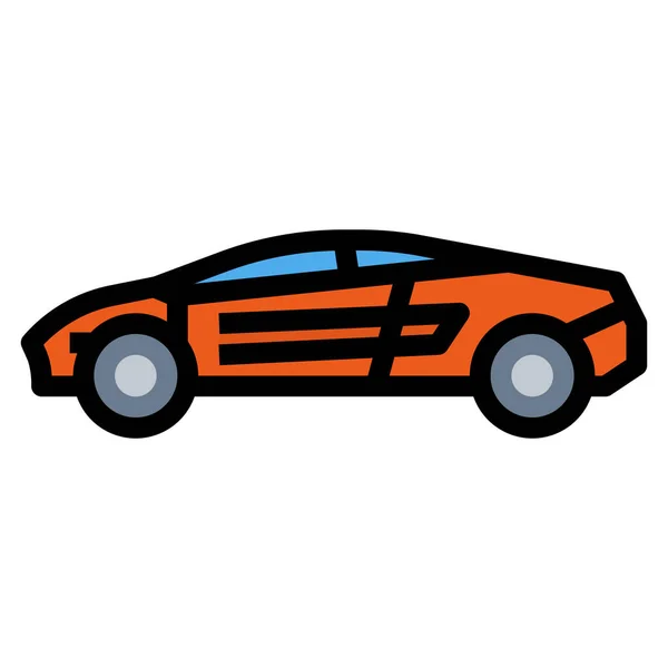 Auto Sport Vervoer Pictogram Gevulde Omtrek Stijl — Stockvector