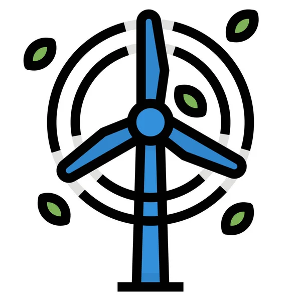 Icono Turbina Energía Estilo Contorno Lleno — Archivo Imágenes Vectoriales