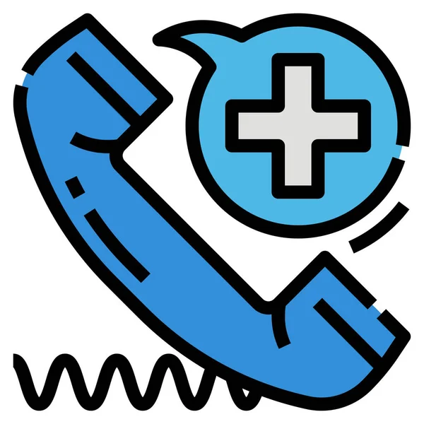 Zadzwoń Lekarza Ikona Infolinia Szpitalach Kategorii Opieki Zdrowotnej — Wektor stockowy
