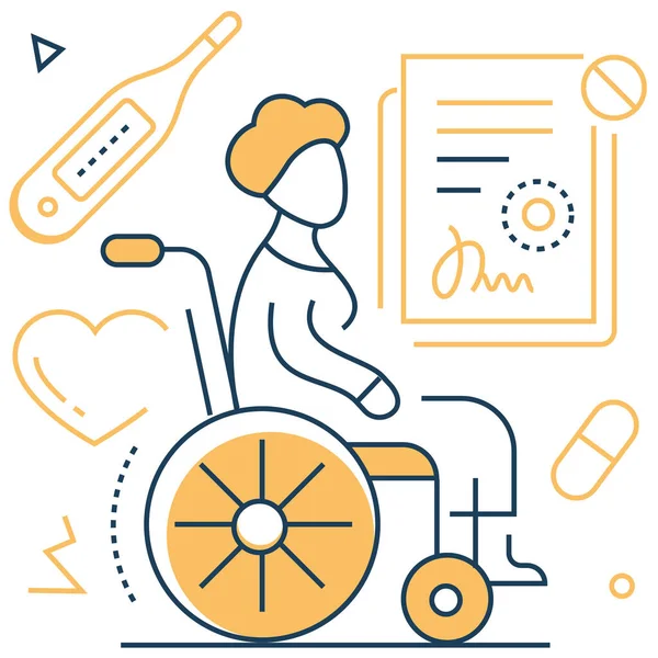 Icône Traitement Patient Handicapé Dans Style Contour Rempli — Image vectorielle