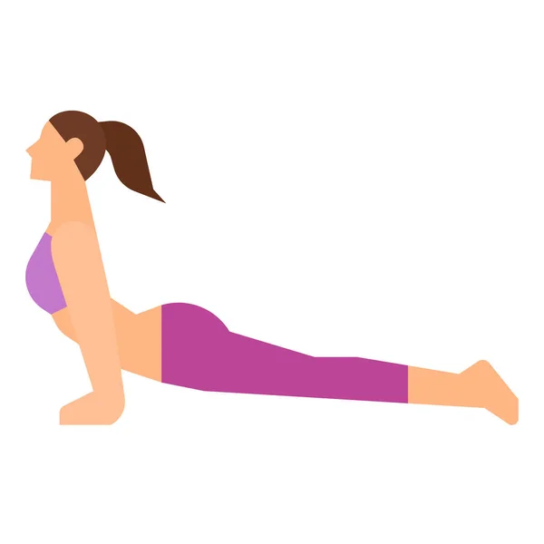 Ejercicio Mukha Pose Icono Fitness Yoga Categoría Dieta — Vector de stock