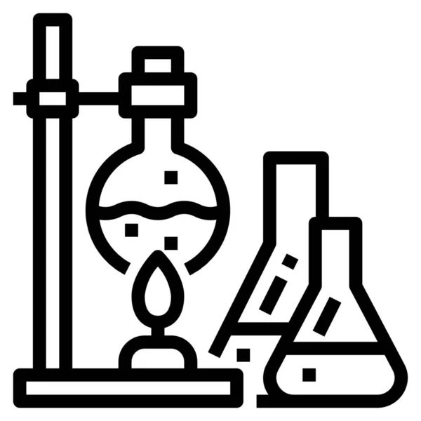 Icône Laboratoire Chimie Chimique Dans Style Outline — Image vectorielle