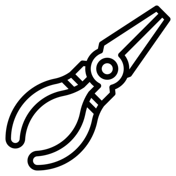 Long Nose Pliers Icon Outline Style — Stock Vector