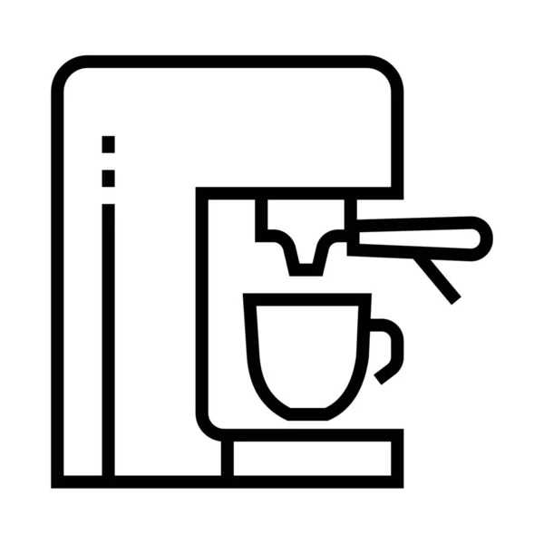 Cafetera Icono Máquina Café Estilo Esquema — Vector de stock