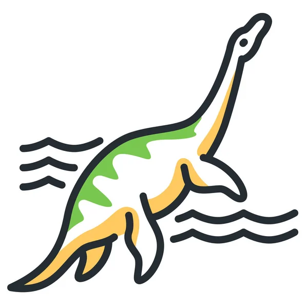 Dino Dinossauro Plesiossauro Ícone Categoria Animais — Vetor de Stock