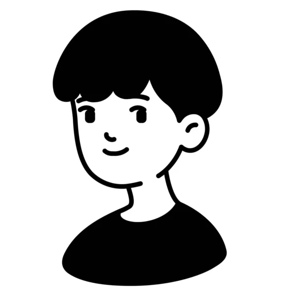 Значок Персонажа Аватара Хлопчика Суцільному Стилі — стоковий вектор
