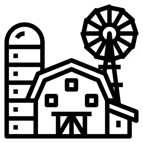 Landwirtschafts Ikone Outline Stil — Stockvektor