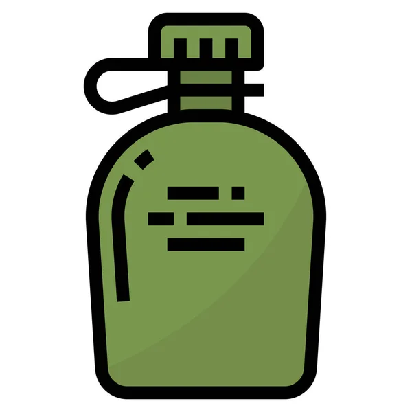 Пляшка Кемпінг Їдальня Значок Заповненому Контурному Стилі — стоковий вектор