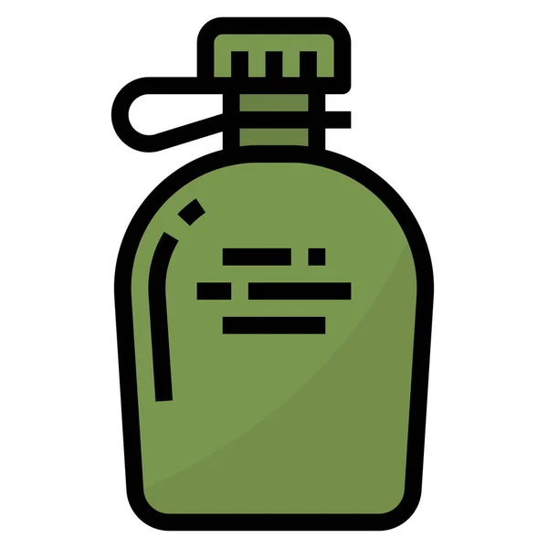 Bottle Camping Canteen Icon Filled Outline Style — Stock Vector