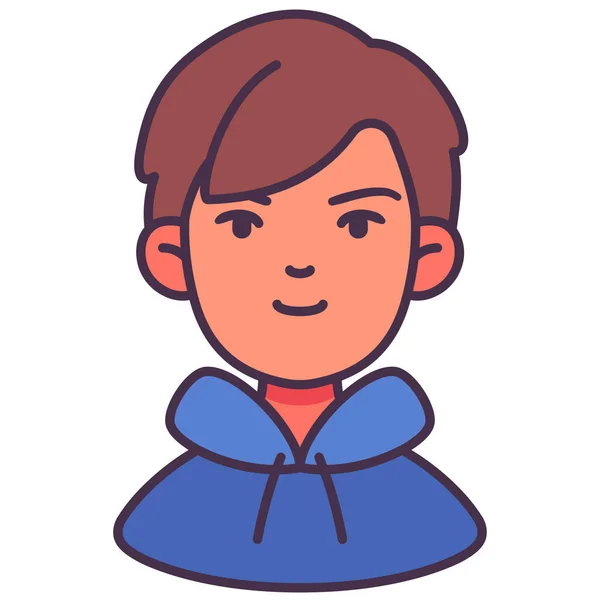 Icono Capucha Niño Avatar Estilo Contorno Lleno — Vector de stock