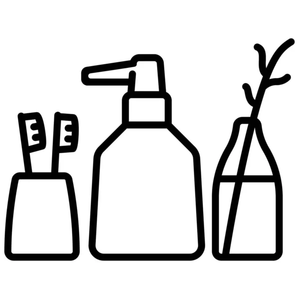 Accessories Bathroom Bottle Icon Furniture Home Decorations Category — Stock Vector