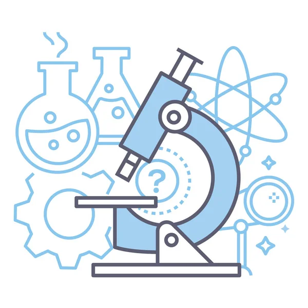 Ícone Pesquisa Microscópio Experiência Estilo Esboço Preenchido —  Vetores de Stock