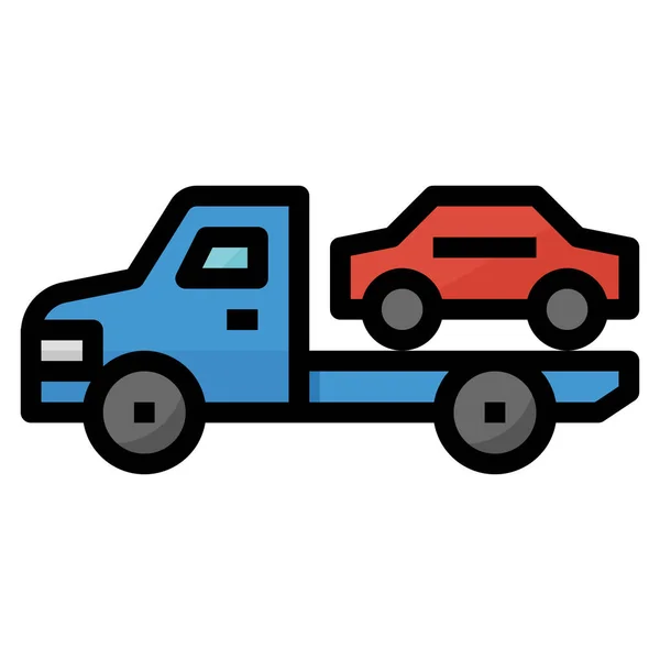 Icono Servicio Reparación Coche Estilo Contorno Lleno — Vector de stock