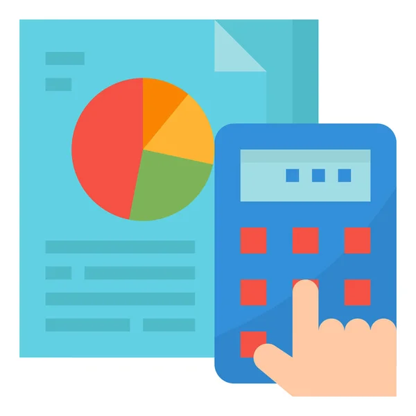 Análisis Calcular Icono Gráfico Estilo Plano — Archivo Imágenes Vectoriales