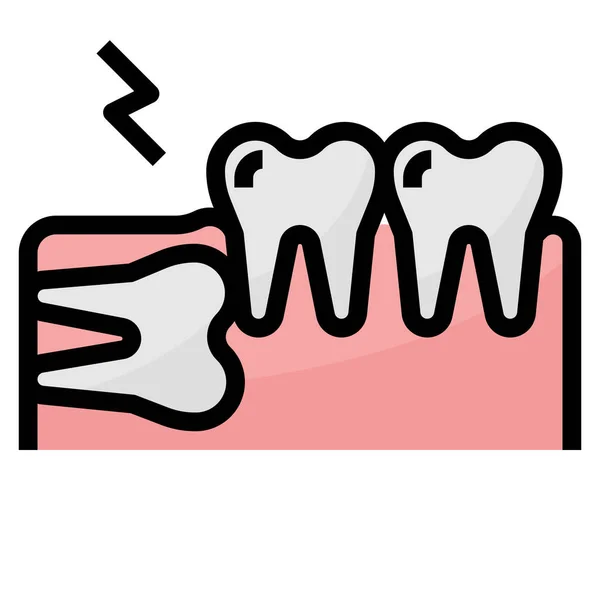 Zubní Zdravotní Vůz Zasažen Ikona Vyplněném Stylu Obrysu — Stockový vektor