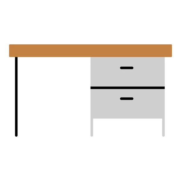 Desk Furniture Home Icon Flat Style — Stock Vector