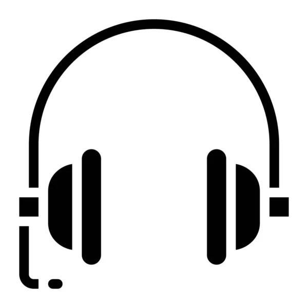 Auriculares Audio Icono Auriculares Estilo Sólido — Archivo Imágenes Vectoriales