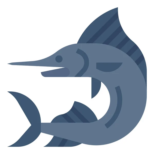 Marlin Fisch Tiere Symbol — Stockvektor