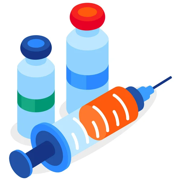 Syringe Injection Medicine Icon — Stock Vector