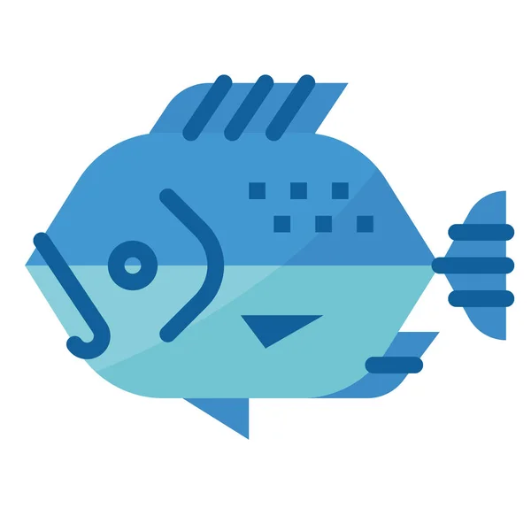 Rybí Jídlo Ikona Plochém Stylu — Stockový vektor