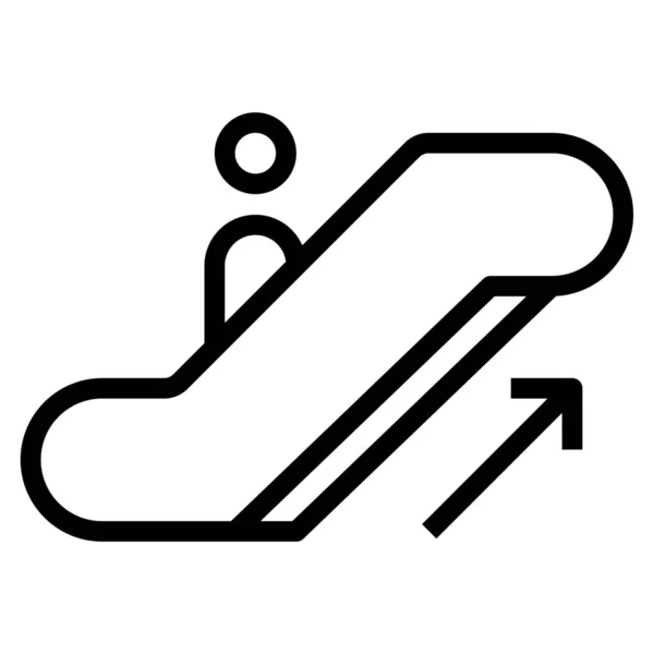 Escalator Floors Stairs Icon Outline Style — Stock Vector