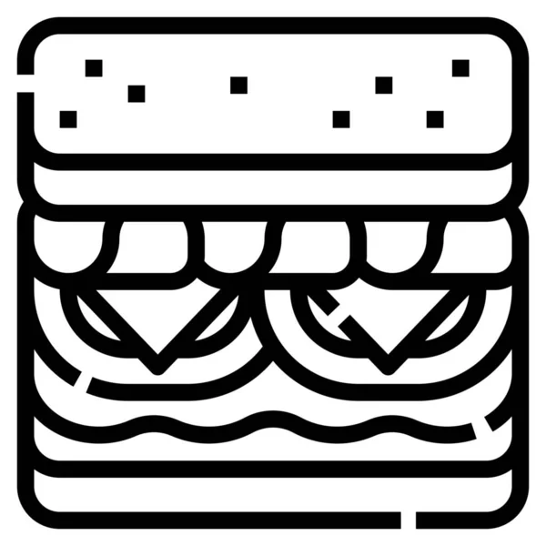 Icône Nourriture Sandwich Santé — Image vectorielle
