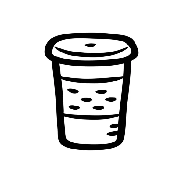 Cappuccino Koffie Icoon Handgetekende Stijl — Stockvector