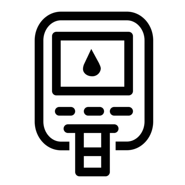 Diabetes Sangre Glucometer Icon — Vector de stock