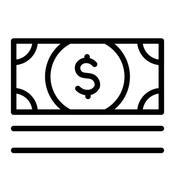 银行现金美元图标的轮廓风格 — 图库矢量图片