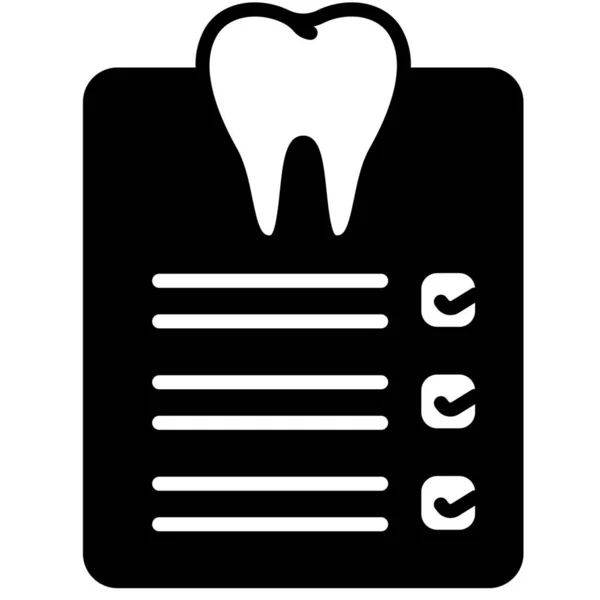 Comprobación Icono Dental Saludable Estilo Sólido — Archivo Imágenes Vectoriales