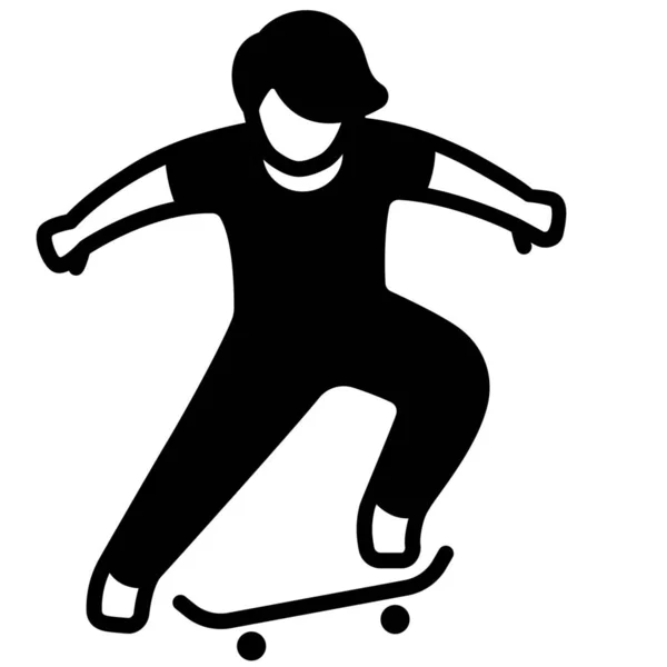 Skateboard Deporte Extremo Icono — Vector de stock