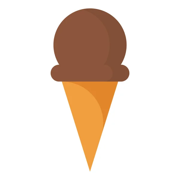 锥形冰淇淋 扁平的冰淇淋图标 — 图库矢量图片