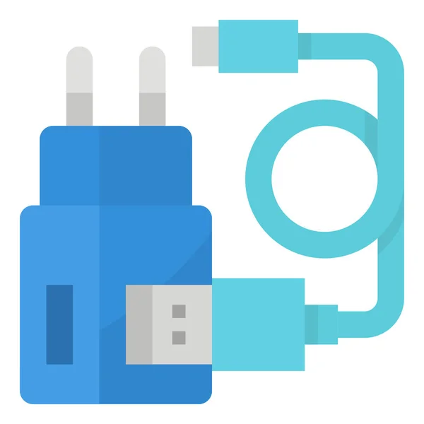 Adapter Battery Charger Icon Flat Style — Stock Vector