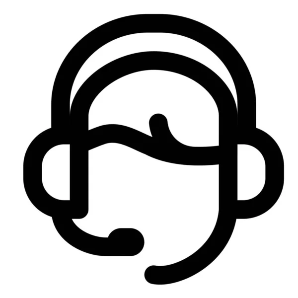 Call Center Kopfhörer Headset Symbol — Stockvektor